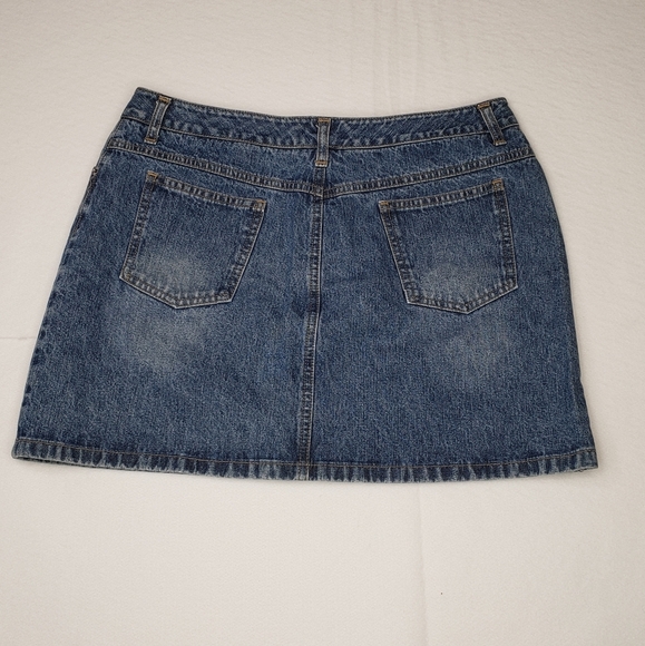 Portmans Womens 100% Cotton Denim Med. Wash Mini Skirt sz 12 - Picture 5 of 9